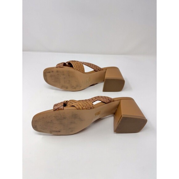 Steve Madden Decker Sandals Brown Leather Slip On Square Toe Heels US 9.5 M - Picture 5 of 8